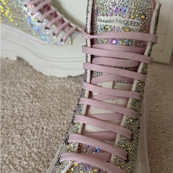 Alexander McQueen Shoes - Alexander McQueen Pink Glitter Sneakers